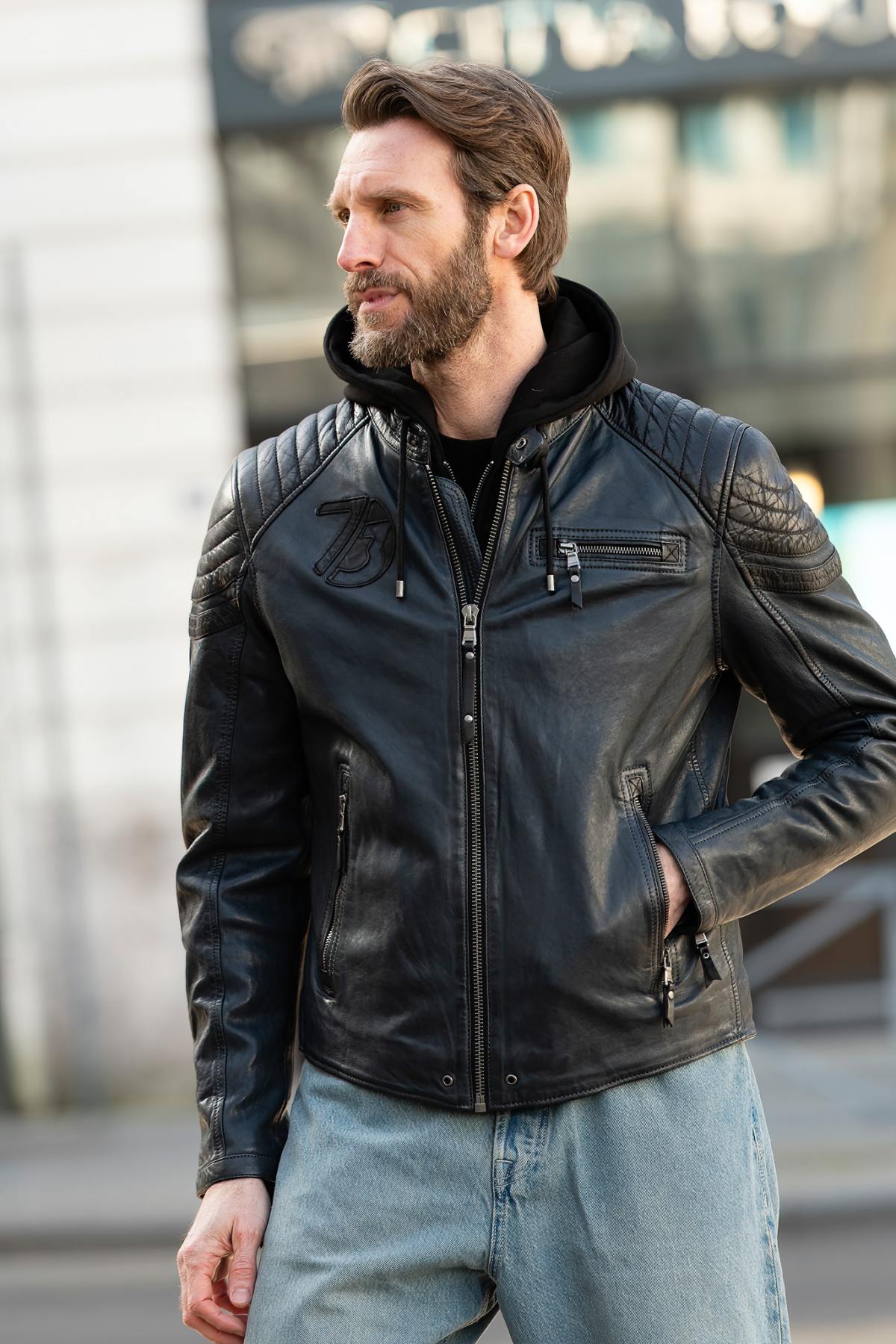 Blouson Homme Daytona DODDS HOOD LAMB VITA NAVY BLUE — vue 6