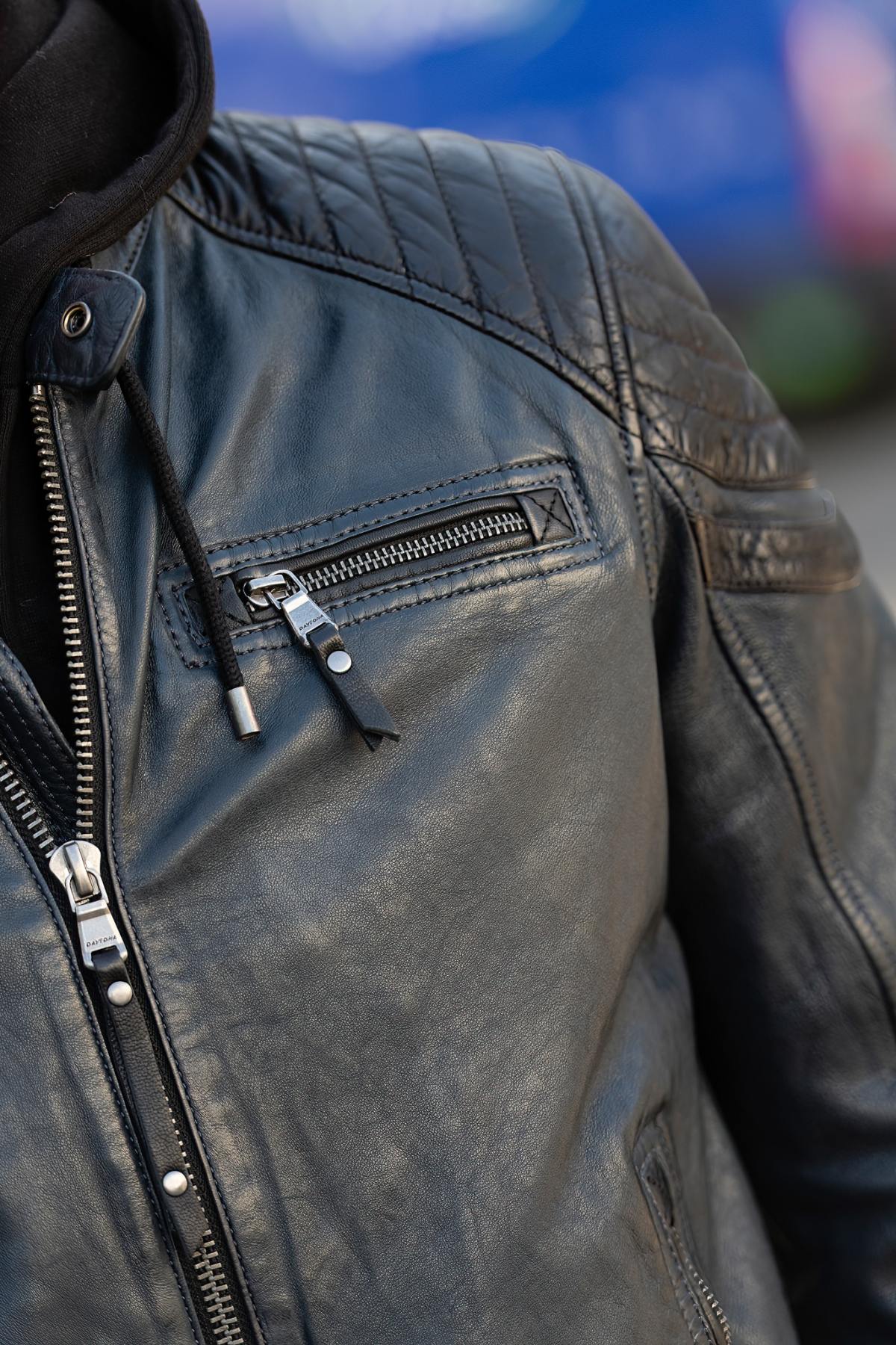 Blouson Homme Daytona DODDS HOOD LAMB VITA NAVY BLUE — vue 7