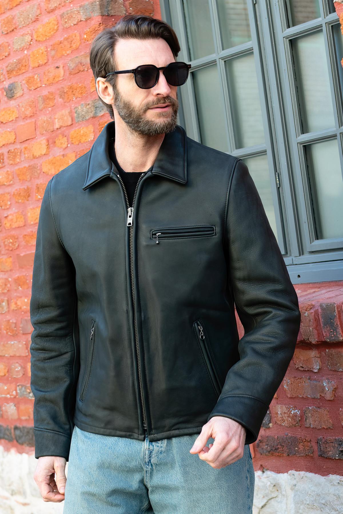Herren Jacke Schott P693 BLACK — Ansicht 2