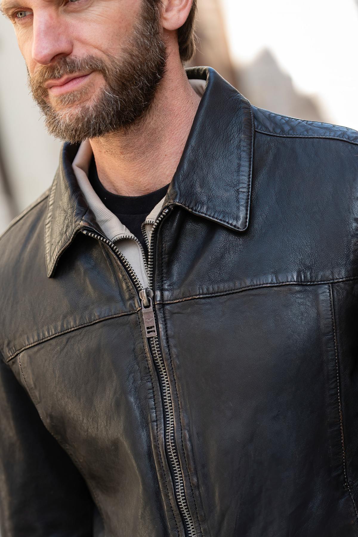 Blouson Homme Daytona DECATUR LAMB ANTIC BLACK — vue 3