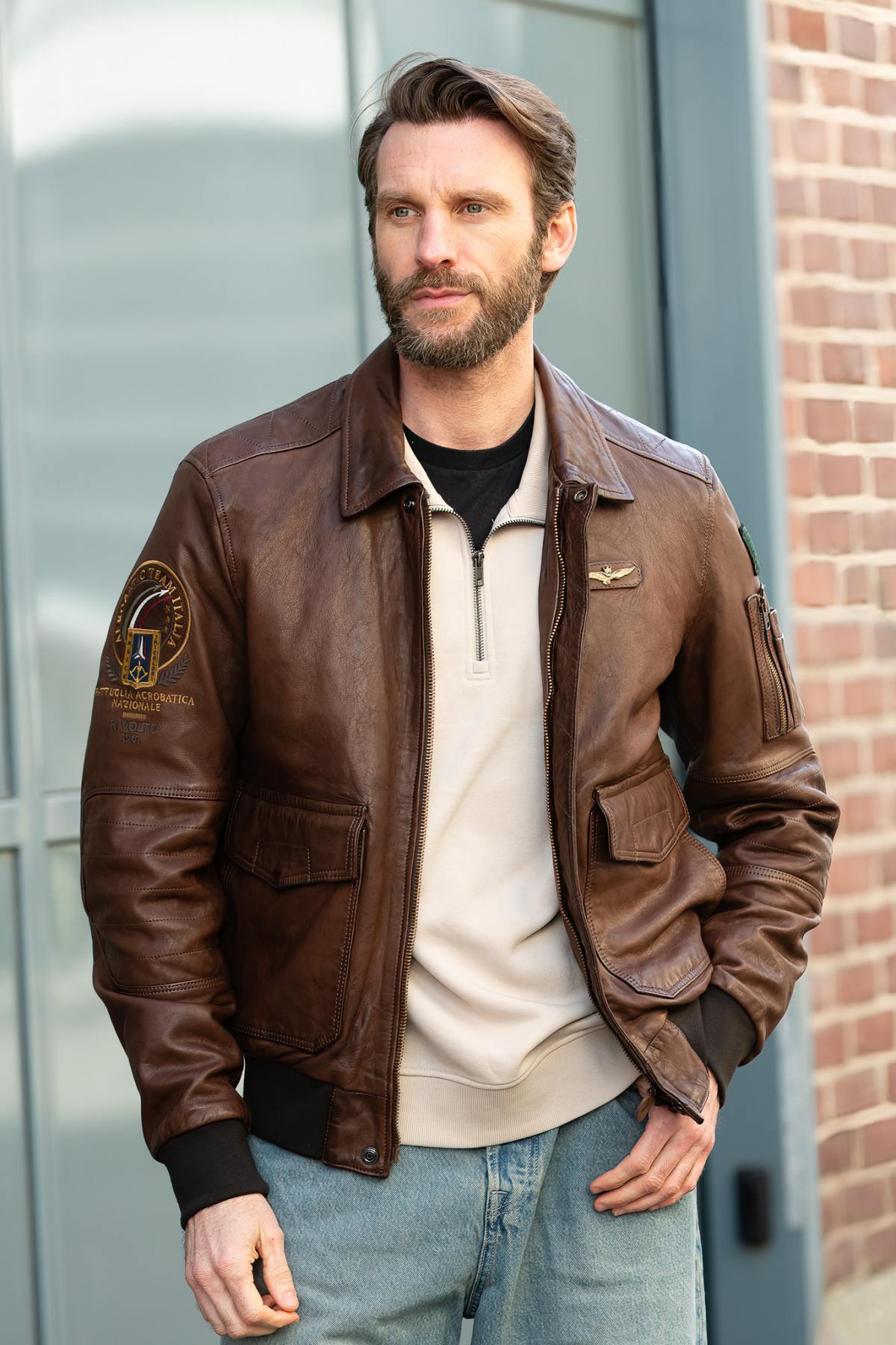 Herren Jacke Aeronautica Militare PN0963U100839 00048 TABACCO — Ansicht 6