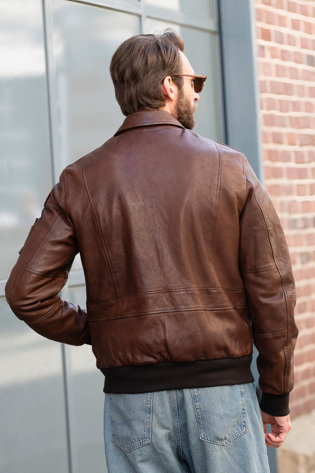 Herren Jacke Aeronautica Militare PN0963U100839 00048 TABACCO — Ansicht 4