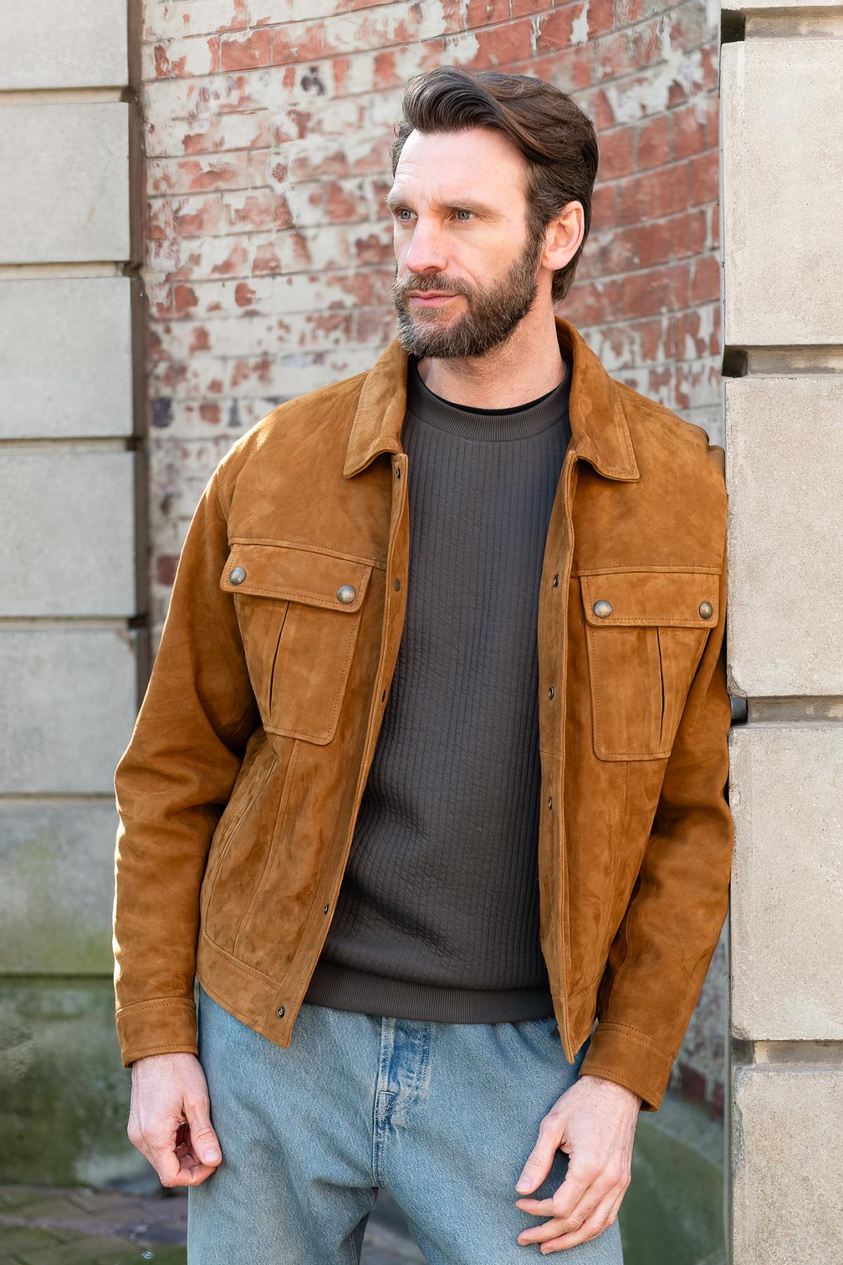 Giacche Uomo Daytona MARILUPA GOAT SUEDE COGNAC — vista 1