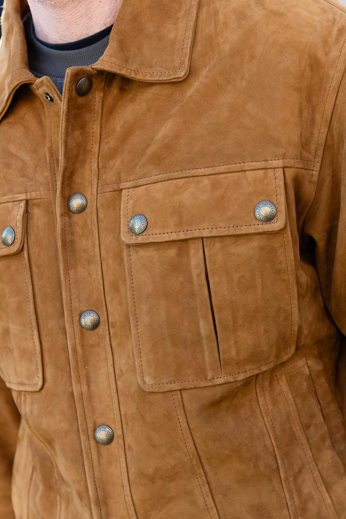 Giacche Uomo Daytona MARILUPA GOAT SUEDE COGNAC — vista 2