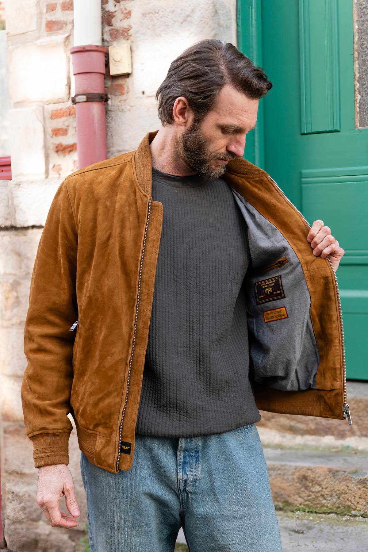 Giacche Uomo Daytona GILA GOAT SUEDE COGNAC — vista 4