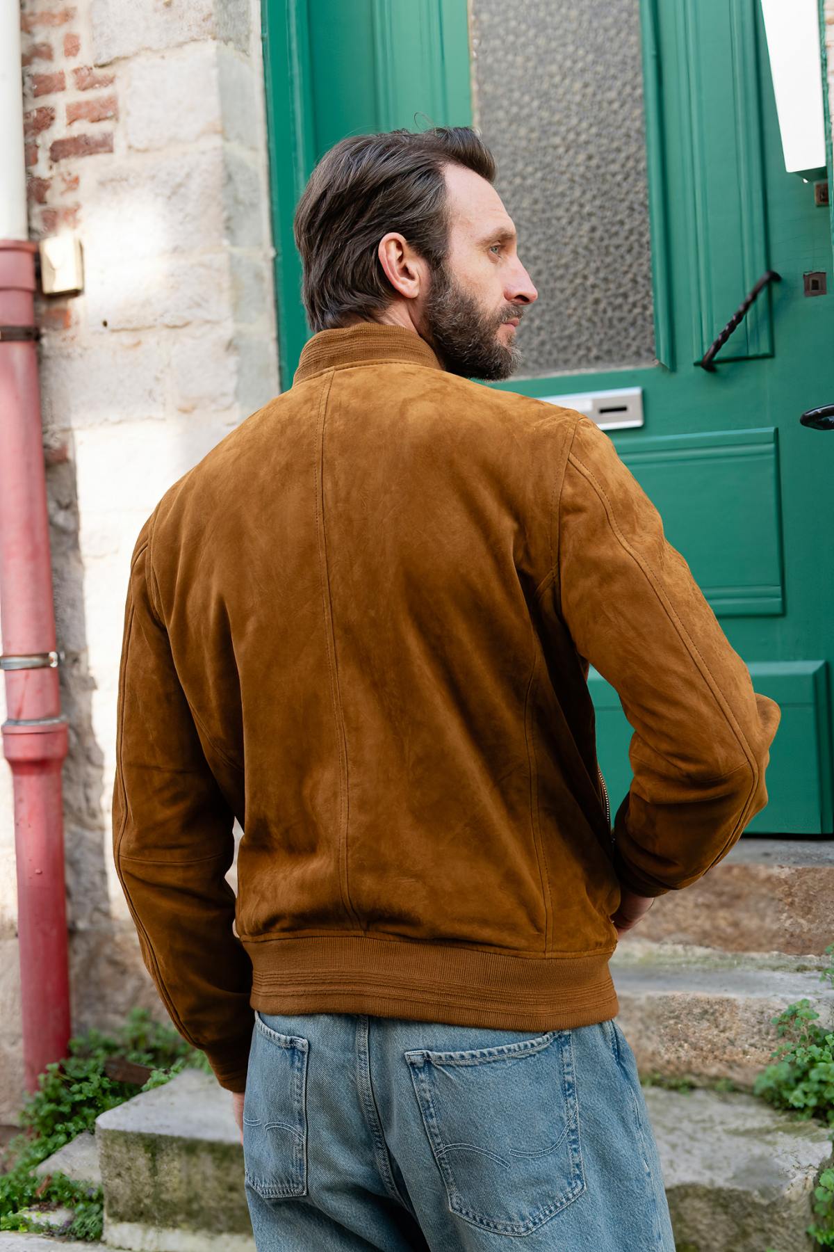 Giacche Uomo Daytona GILA GOAT SUEDE COGNAC — vista 3
