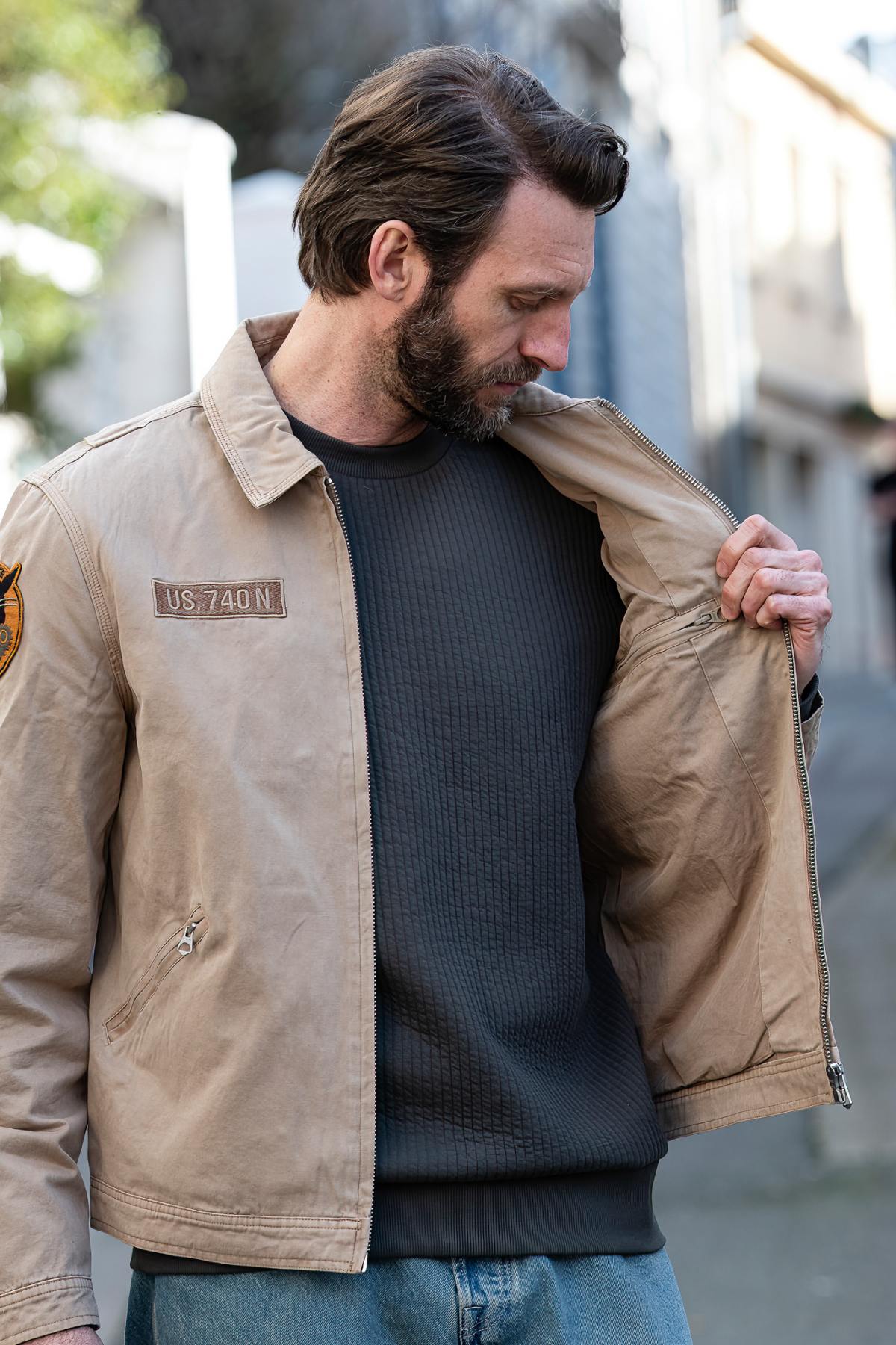 Herren Jacke Schott DALLIN TAUPE — Ansicht 6