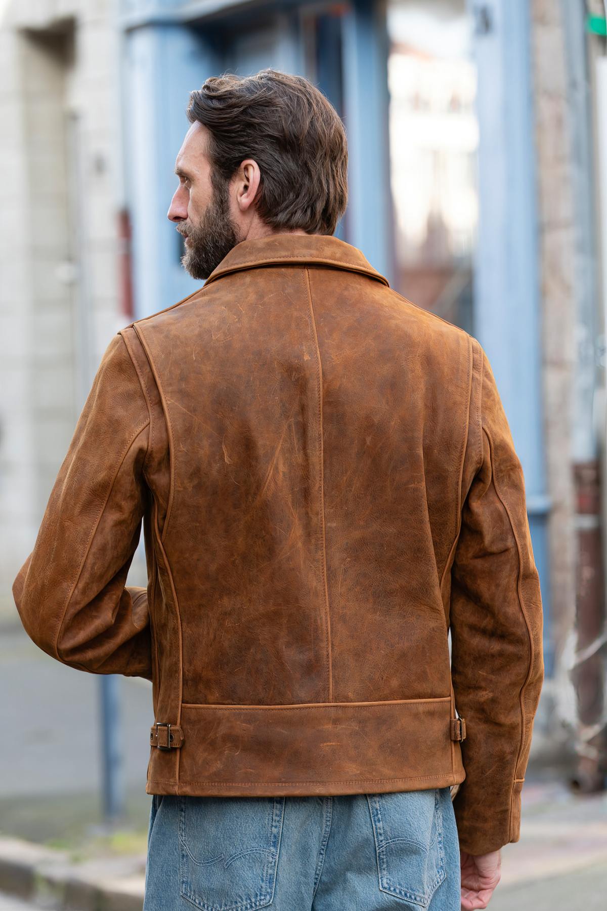 Blouson Homme Schott P673 BROWN — vue 5