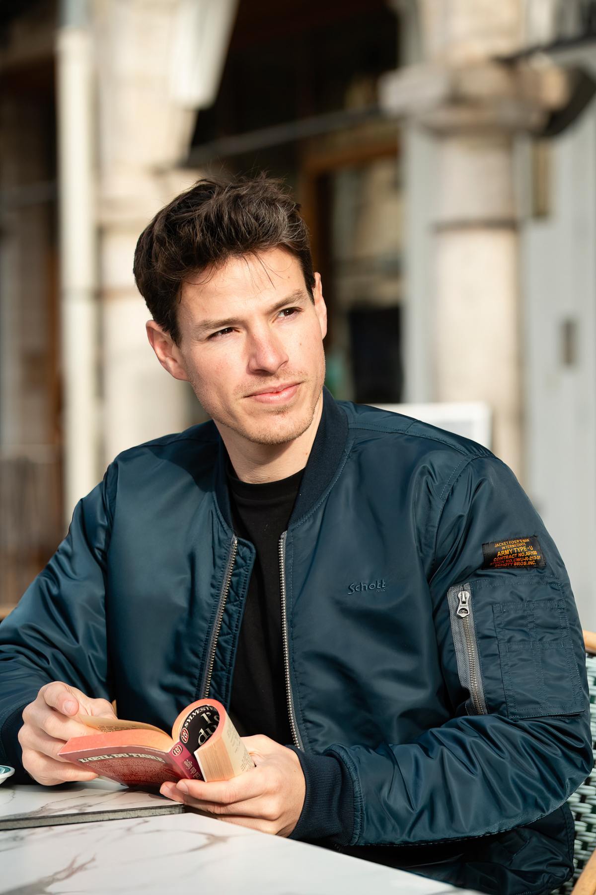 Chaqueta Hombre Schott JET17 NAVY — vista 4