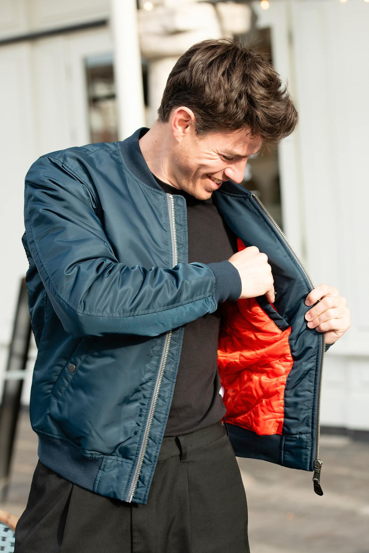 Chaqueta Hombre Schott JET17 NAVY — vista 9