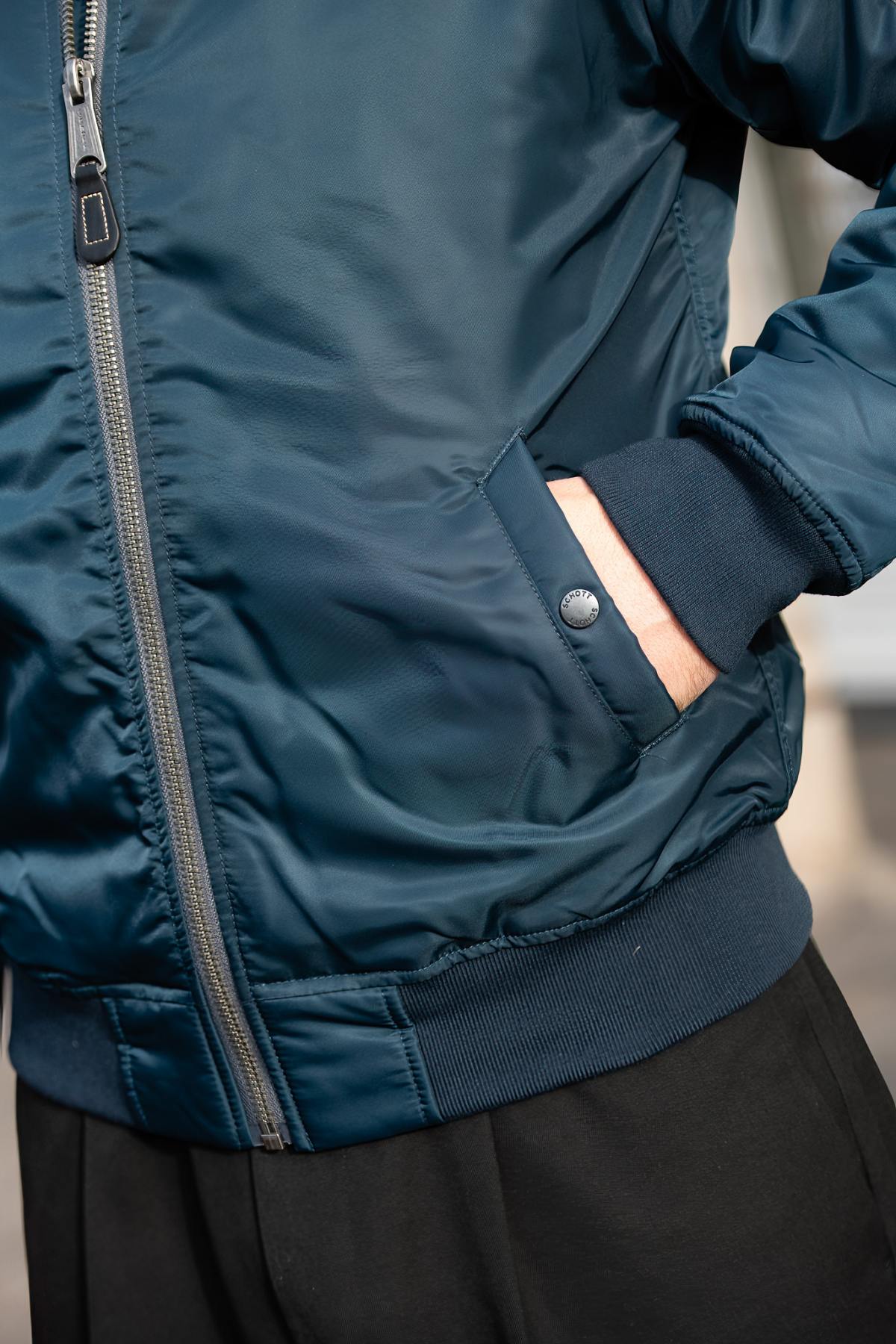 Chaqueta Hombre Schott JET17 NAVY — vista 8