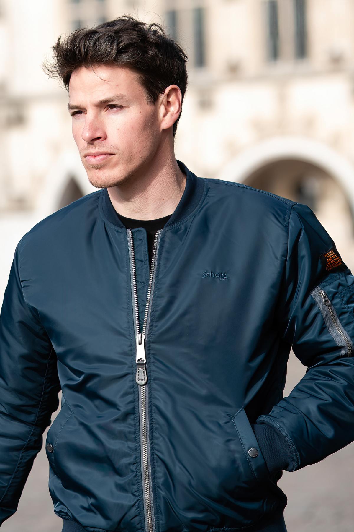 Chaqueta Hombre Schott JET17 NAVY — vista 2