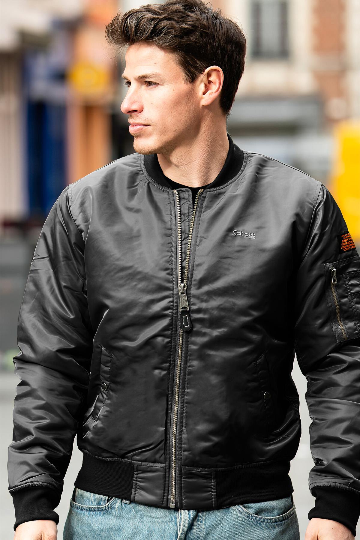 Chaqueta Hombre Schott JET17 BLACK — vista 1