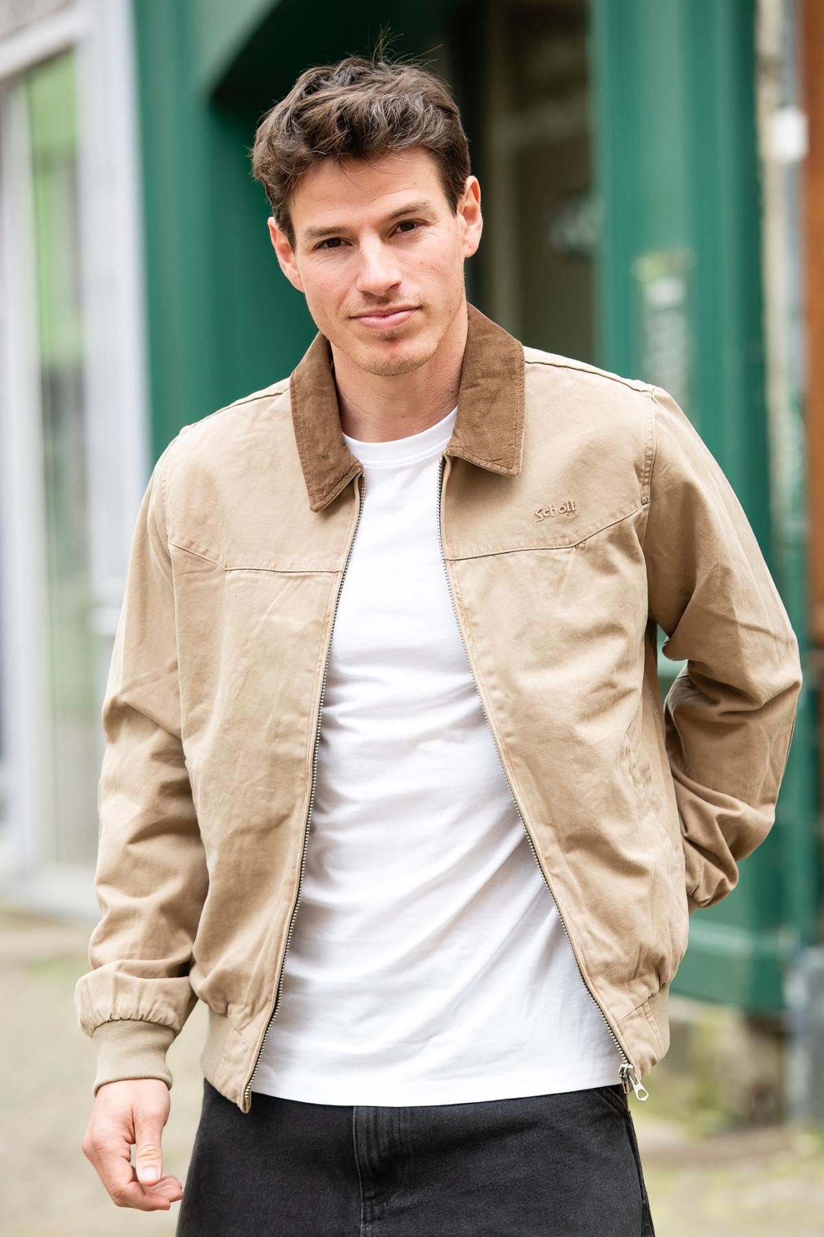Herren Jacke Schott CHALK TAUPE — Ansicht 3