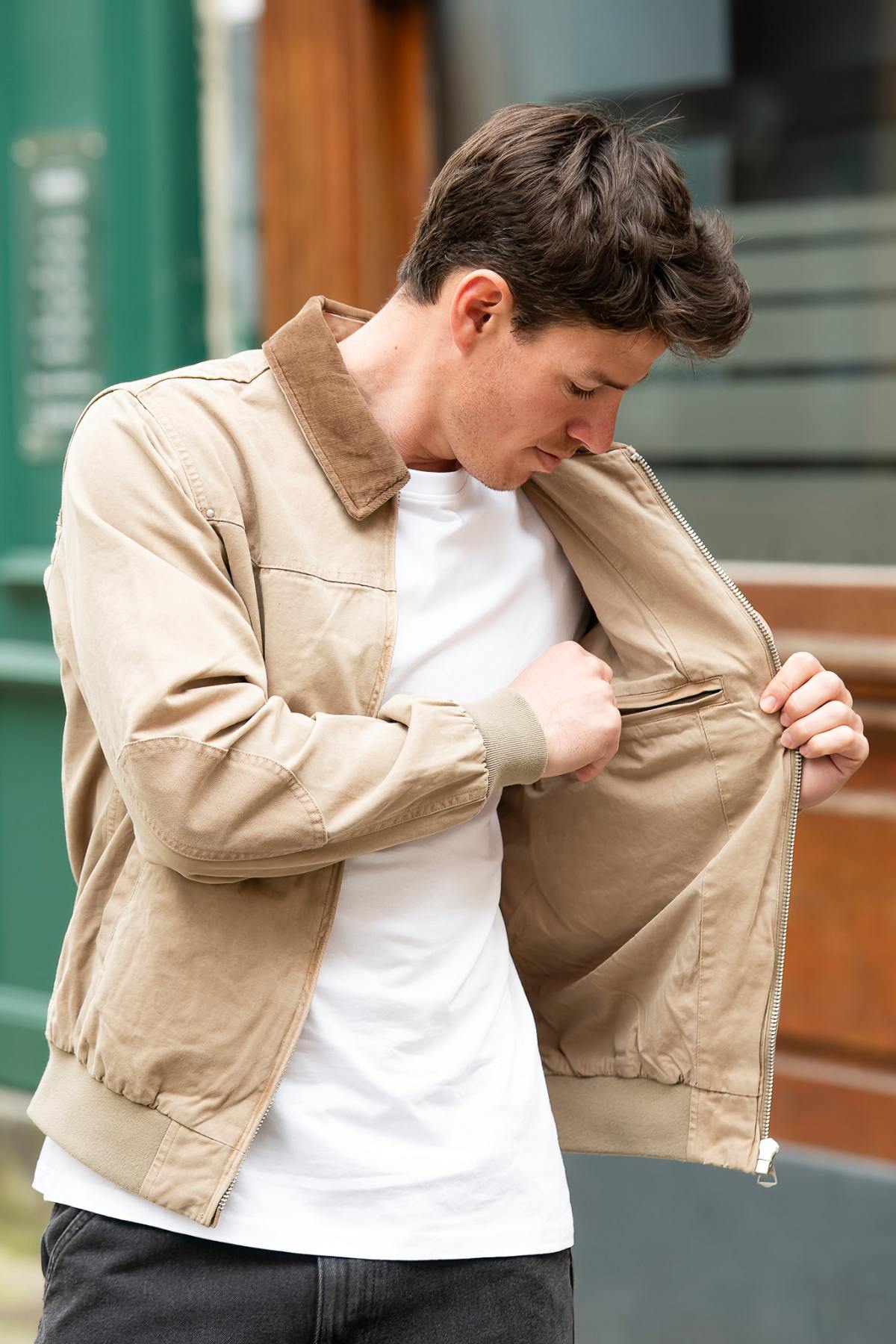 Herren Jacke Schott CHALK TAUPE — Ansicht 5