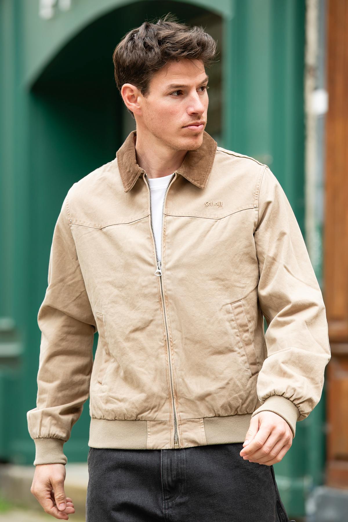 Herren Jacke Schott CHALK TAUPE — Ansicht 1