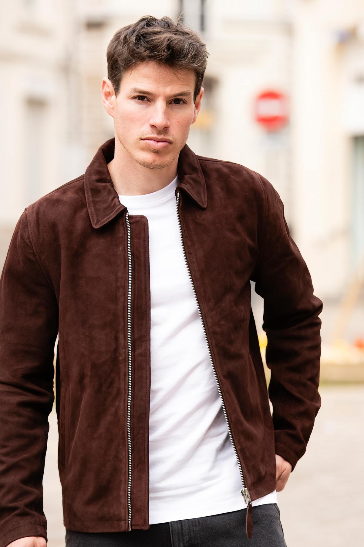 Herren Jacke Schott LCCLASSICS DARK BROWN — Ansicht 1