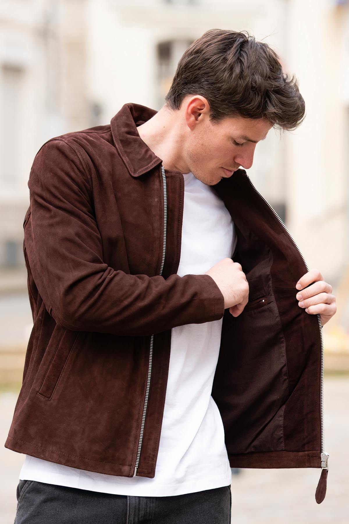 Herren Jacke Schott LCCLASSICS DARK BROWN — Ansicht 5