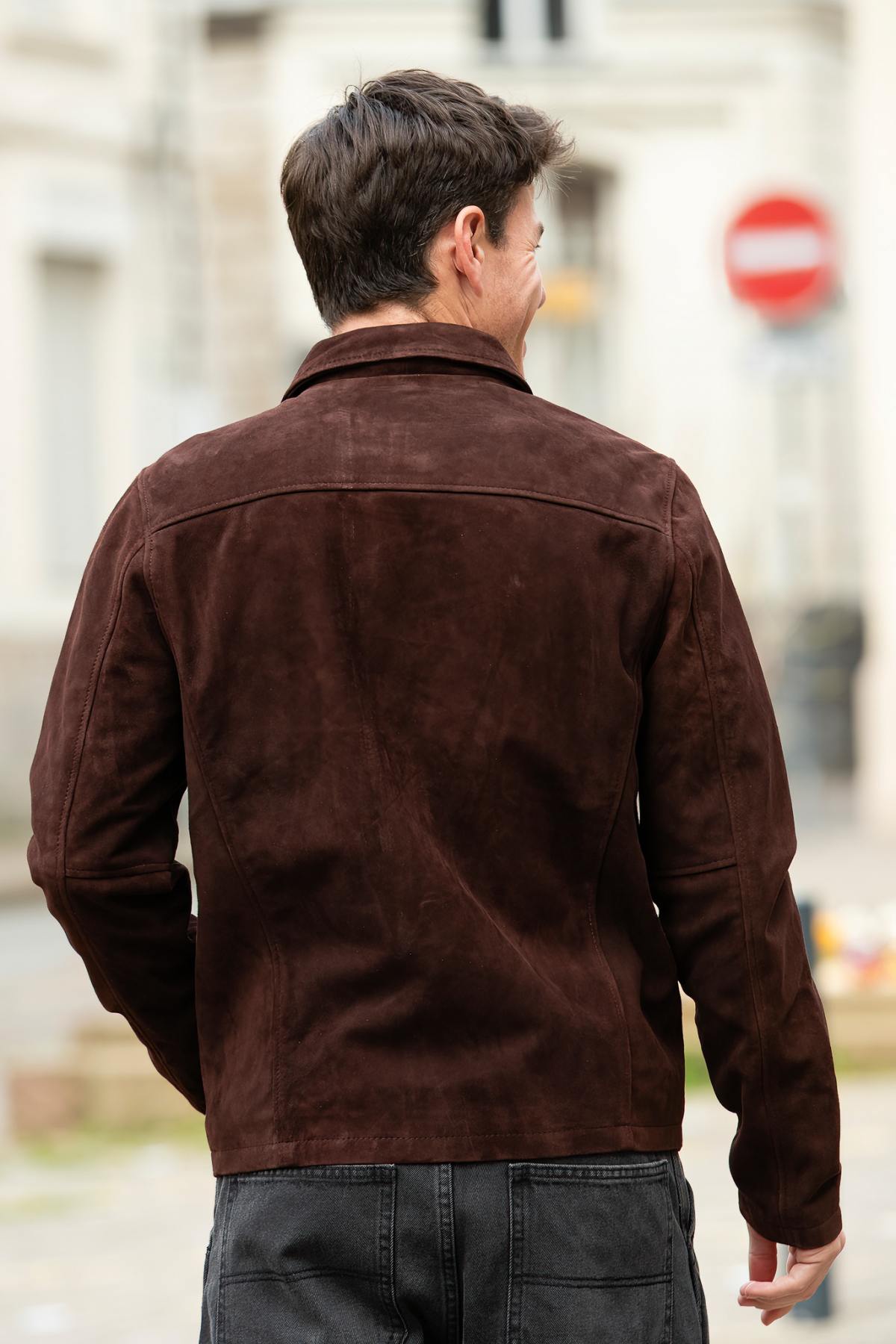 Herren Jacke Schott LCCLASSICS DARK BROWN — Ansicht 3