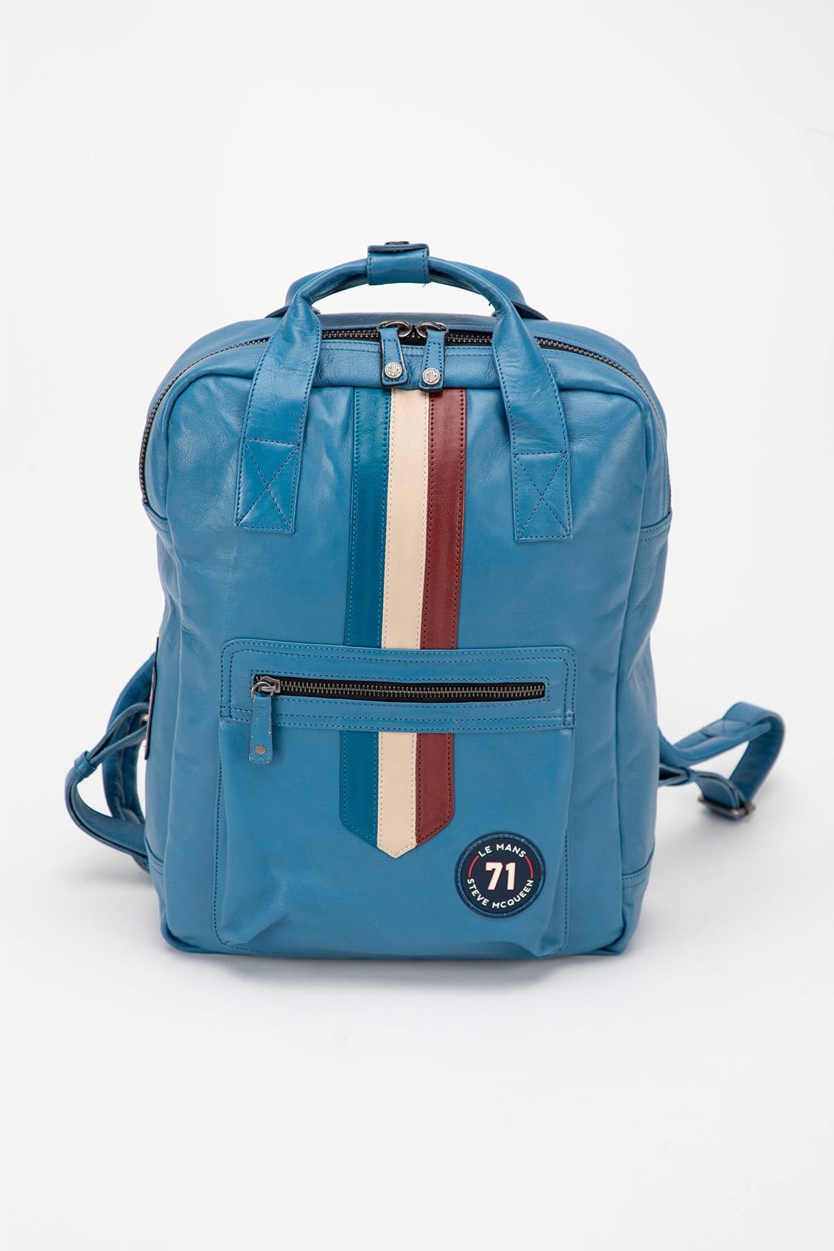 Bolsos Hombre Steve Mcqueen TEXAS BACKPACK CAPTAIN BLUE — vista 1