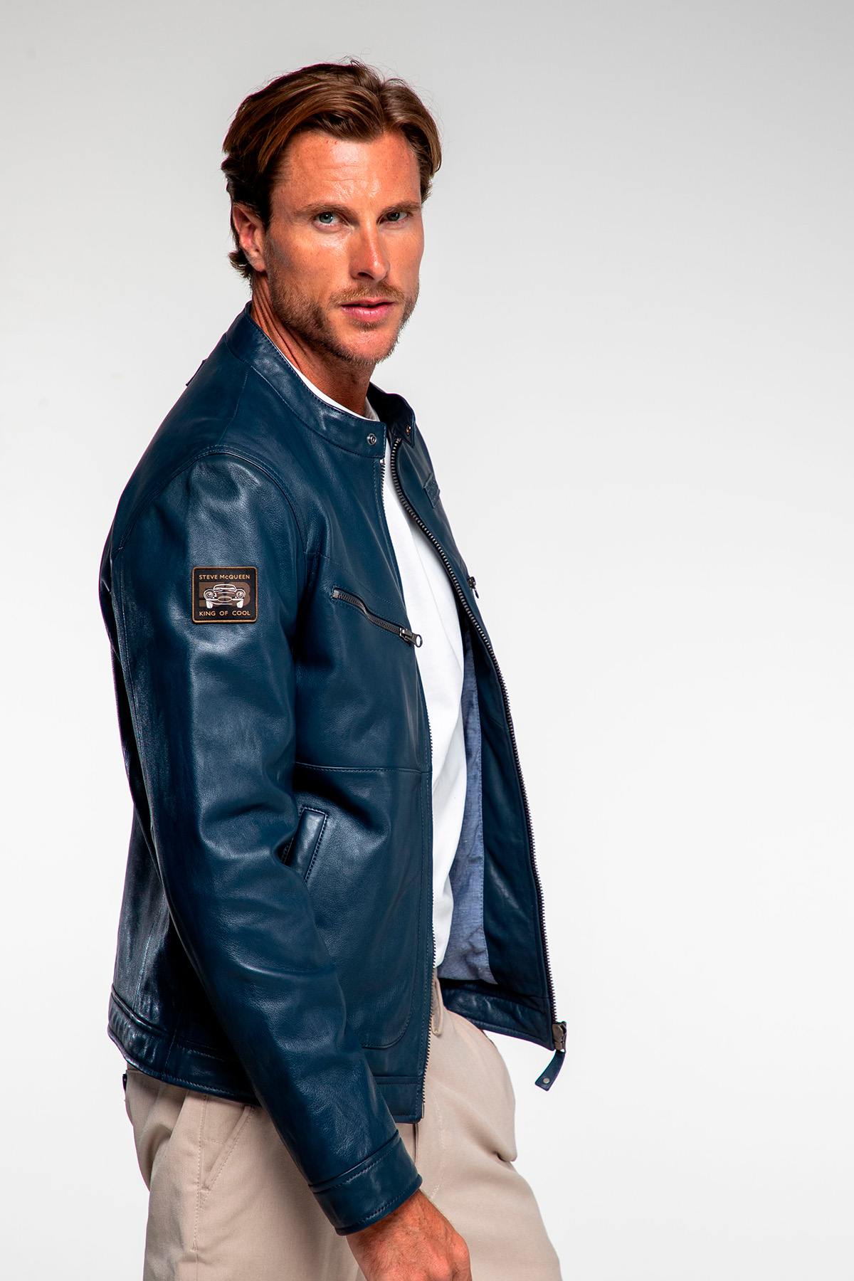 Blouson Homme Steve Mcqueen CINCINNATI ROYAL BLUE — vue 6