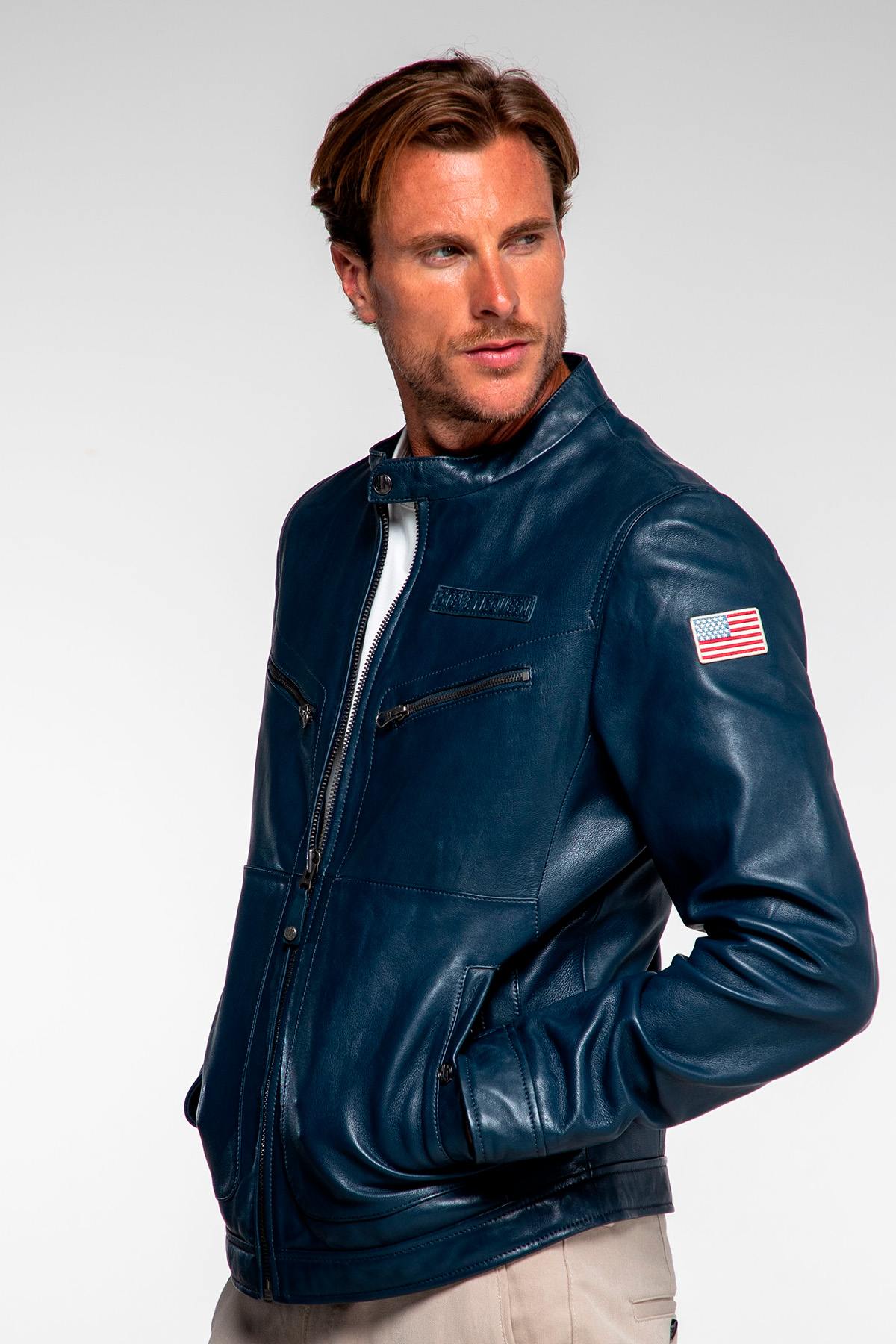 Blouson Homme Steve Mcqueen CINCINNATI ROYAL BLUE — vue 5