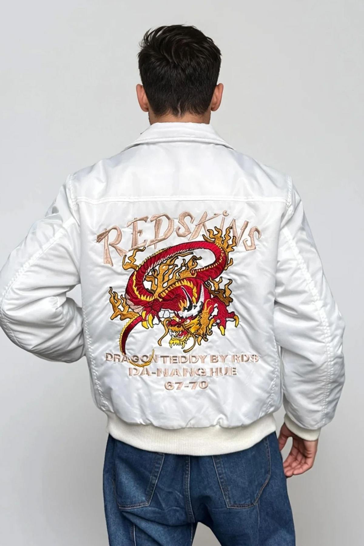 Herren Jacke Redskins DRAGON FIGHTER WHITE — Ansicht 3