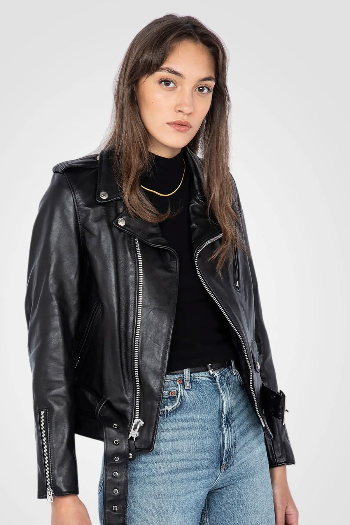 Blouson Femme Schott 137W BLACK — vue 2