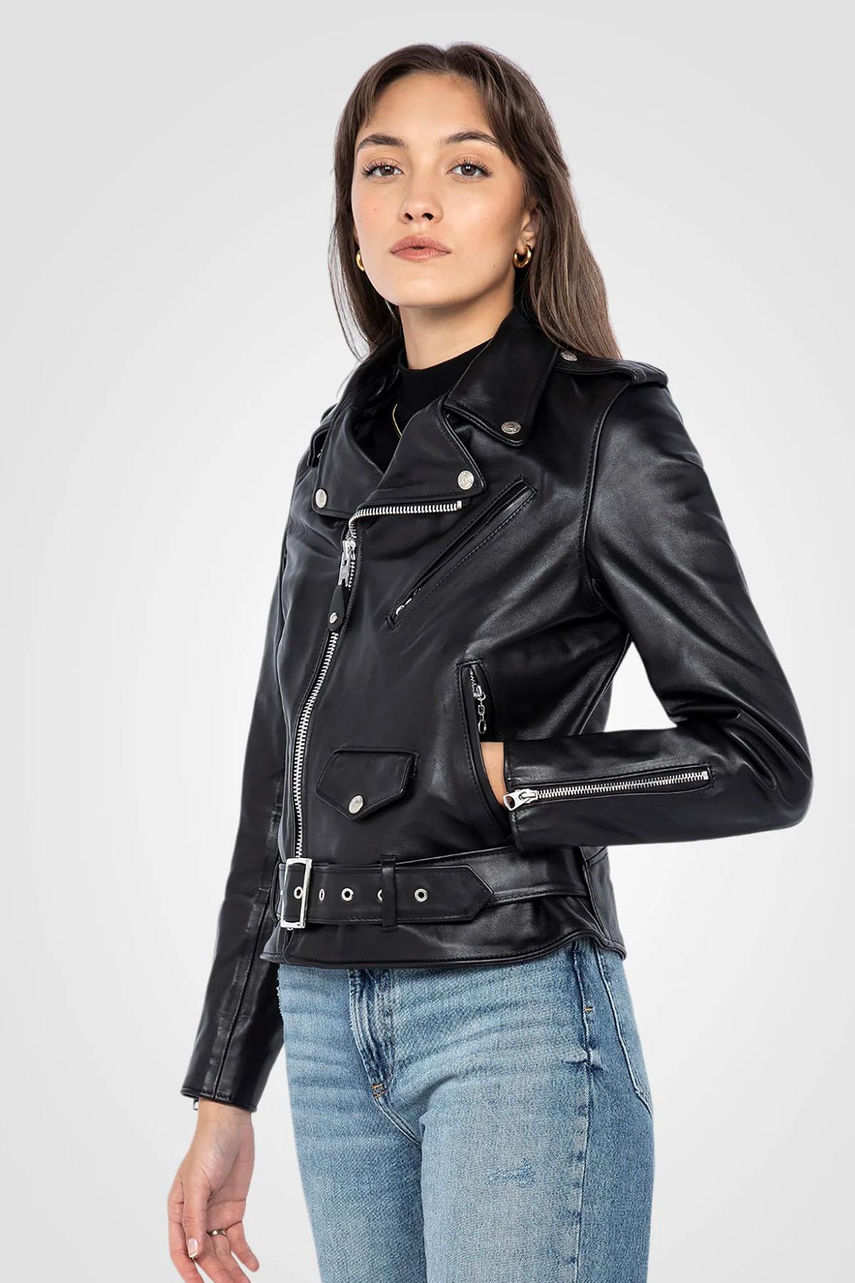 Blouson Femme Schott 137W BLACK — vue 3