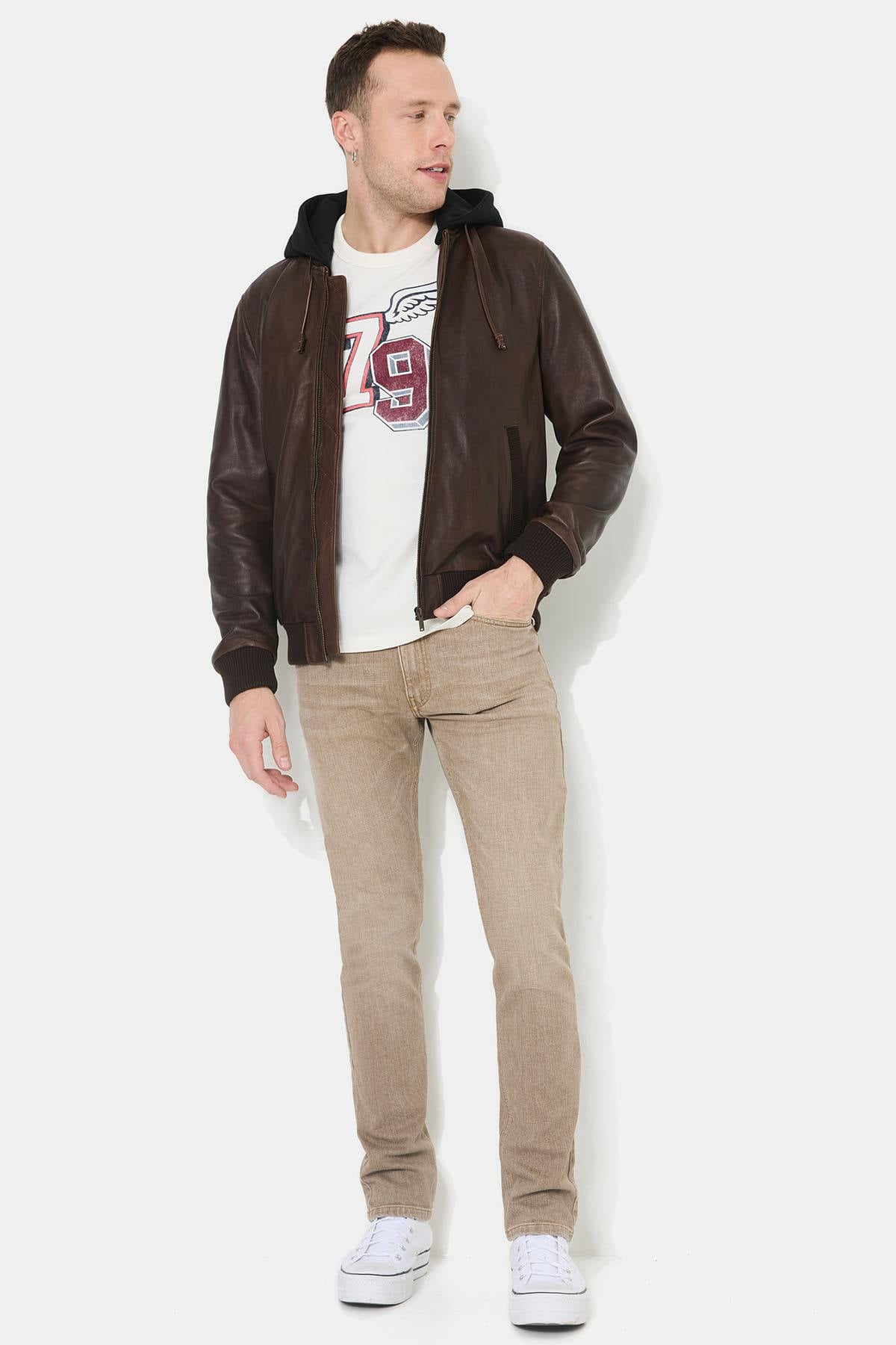 Giacche Uomo Chevignon DJIBRIL CUIR COGNAC — vista 8