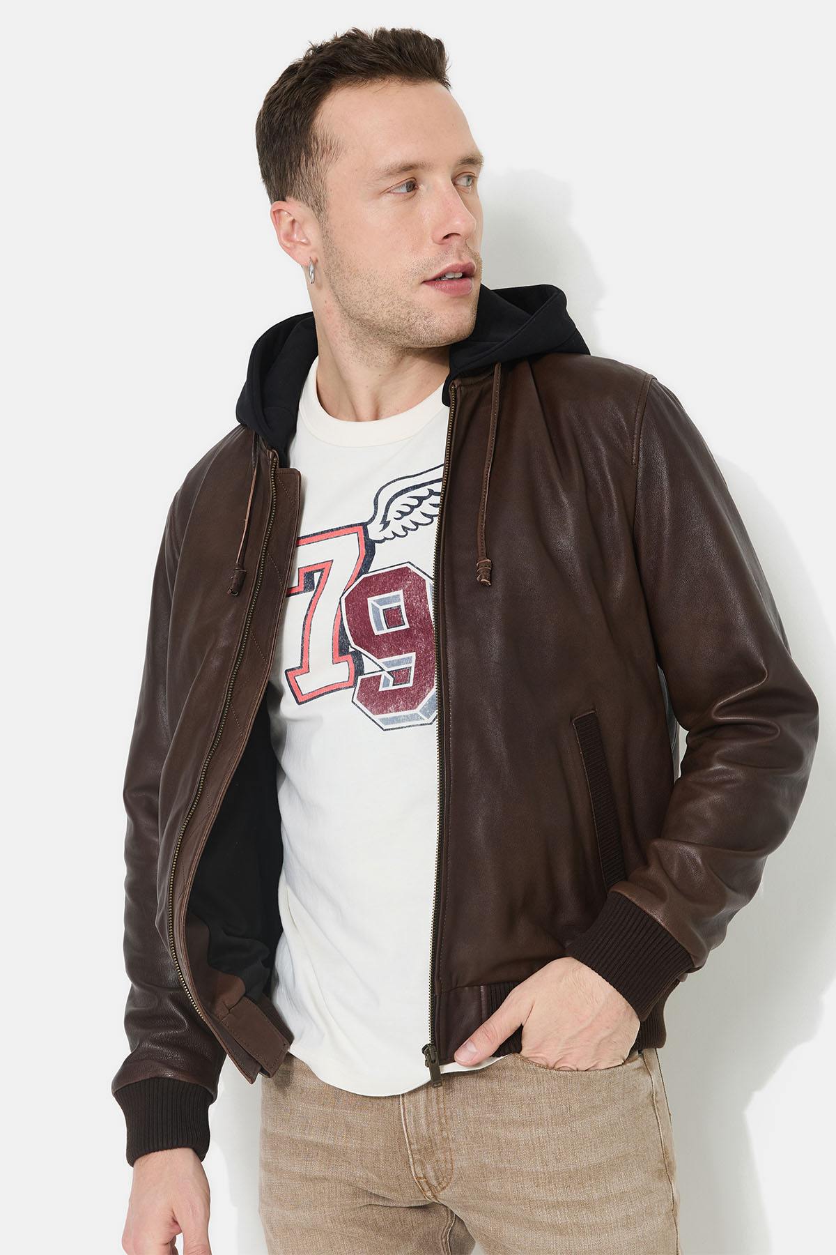 Giacche Uomo Chevignon DJIBRIL CUIR COGNAC — vista 5