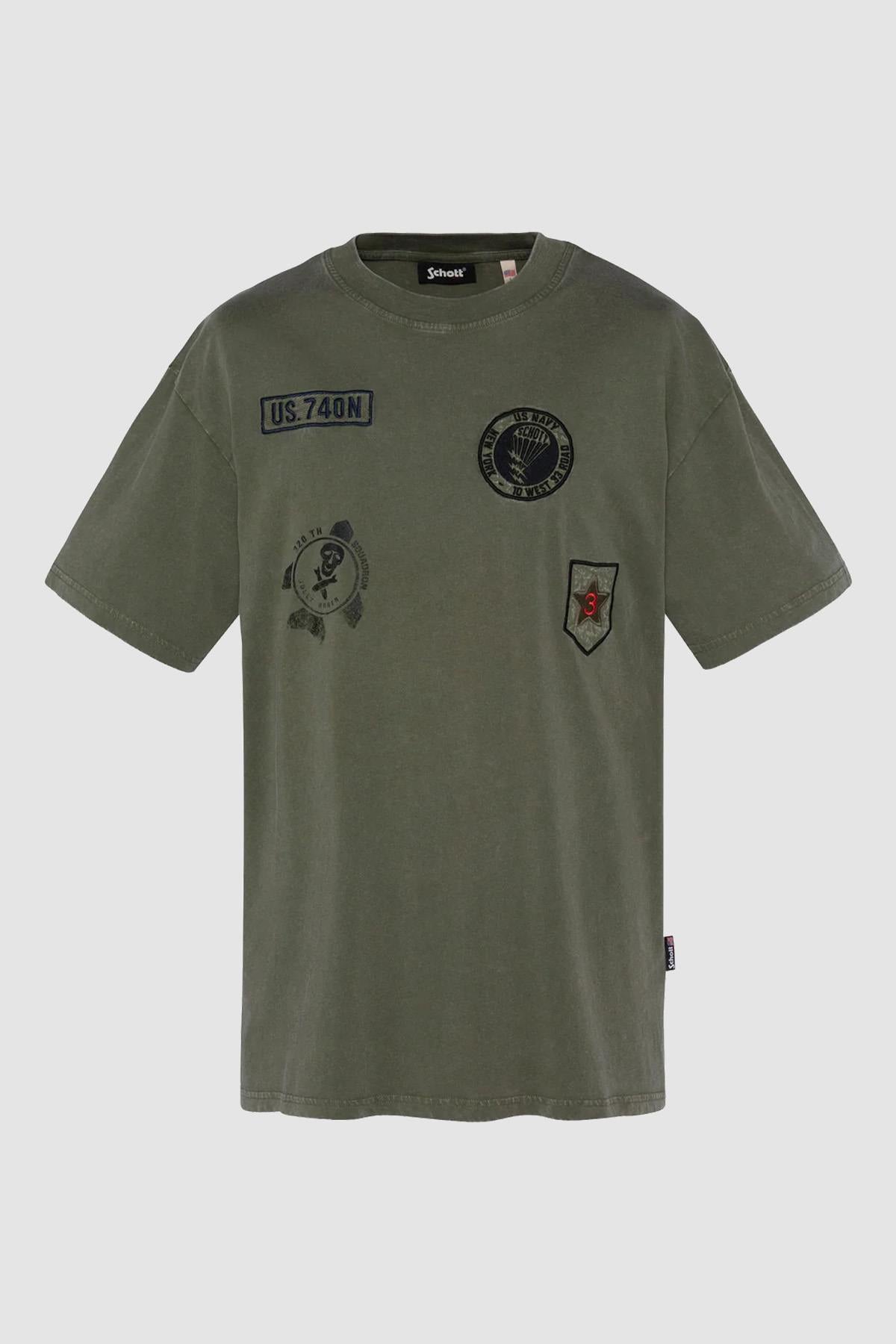 Herren T-shirt Schott TSTANNER KAKI — Ansicht 1