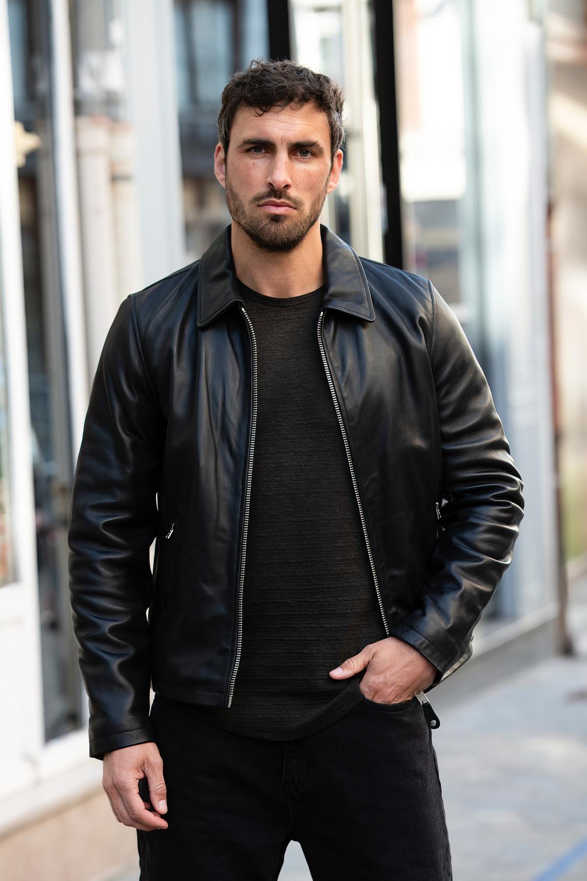 Herren Jacke Schott LCDENZEL BLACK — Ansicht 2
