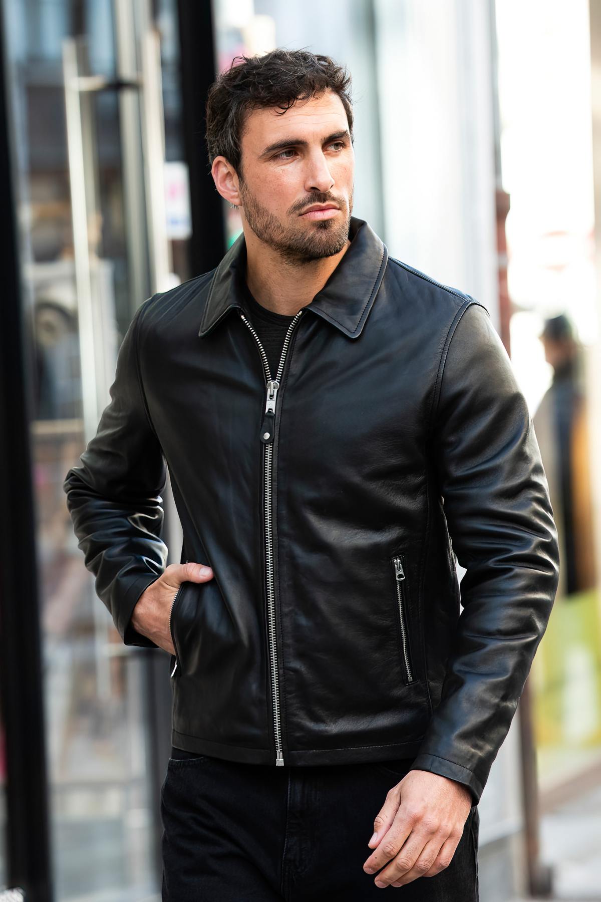 Herren Jacke Schott LCDENZEL BLACK — Ansicht 4