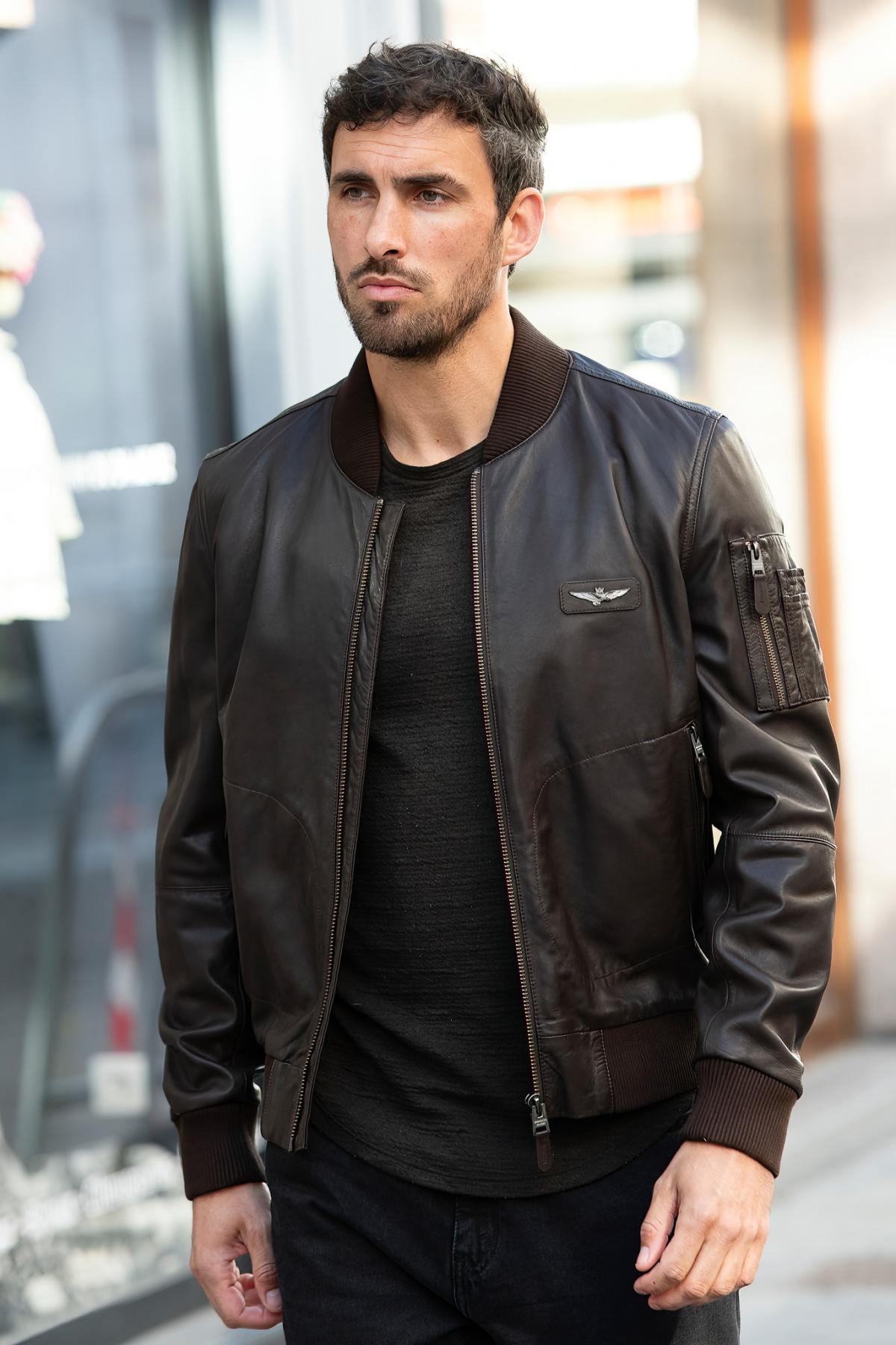 Herren Jacke Aeronautica Militare PN5053UPL00320 00083 MARRONE — Ansicht 3