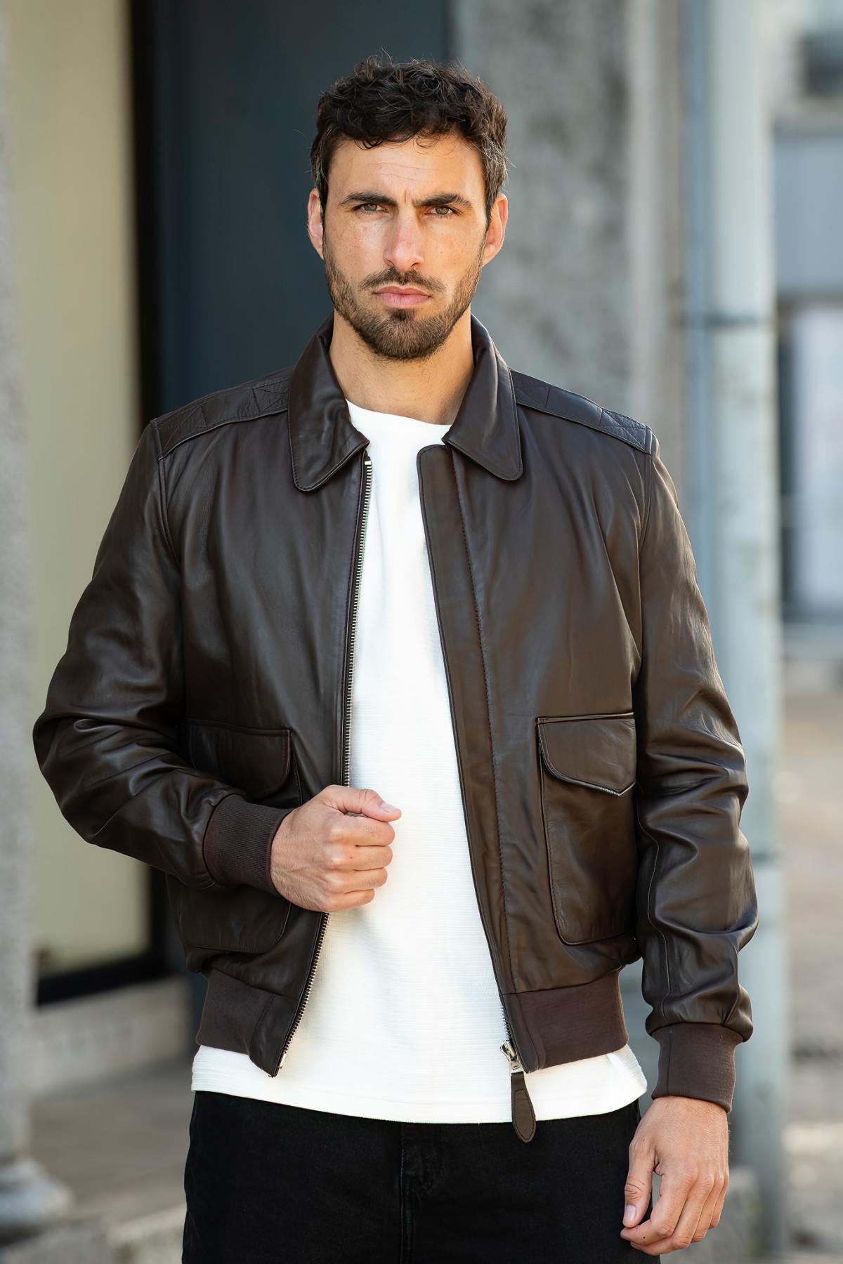 Herren Jacke Schott LCRAF BROWN — Ansicht 4