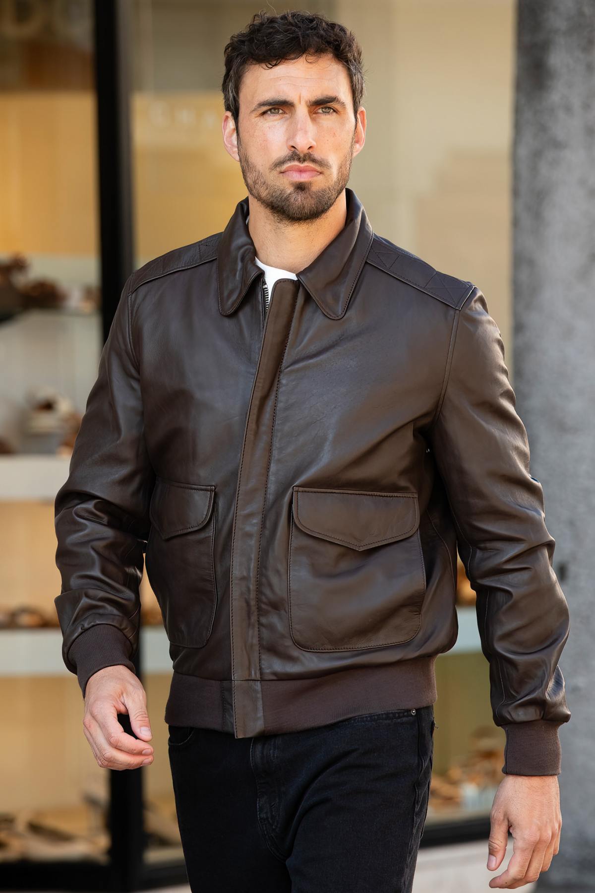Herren Jacke Schott LCRAF BROWN — Ansicht 5