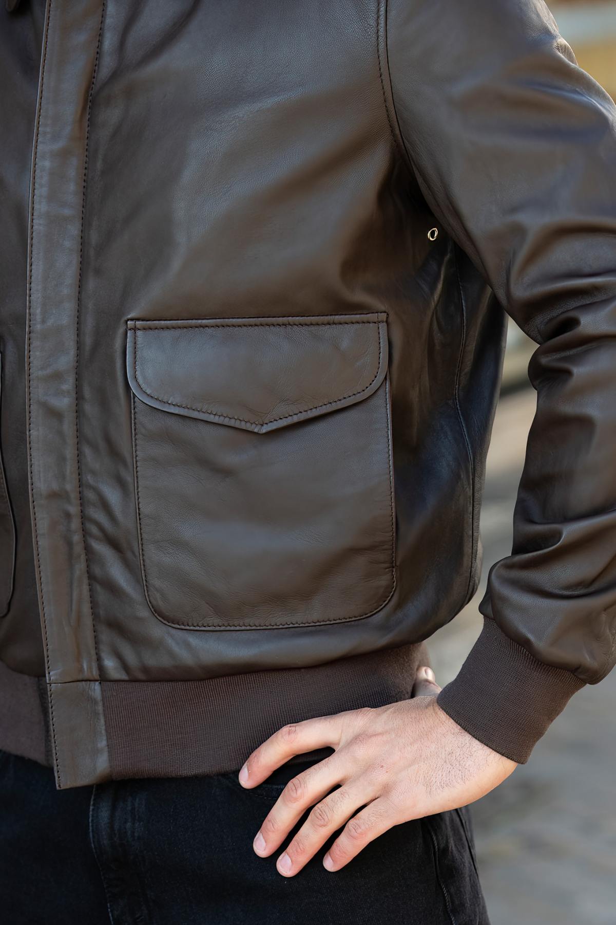 Herren Jacke Schott LCRAF BROWN — Ansicht 7