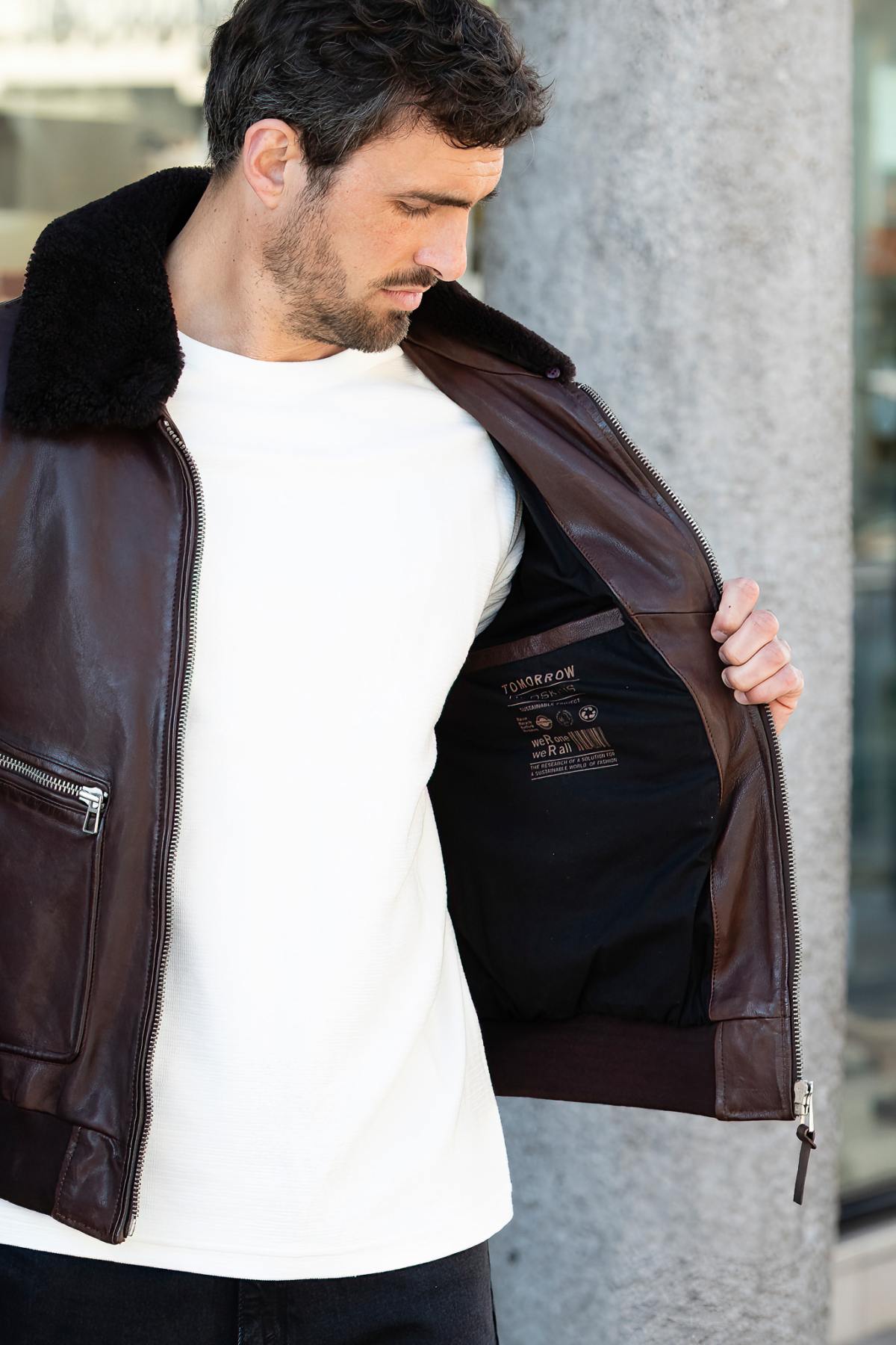 Giacche Uomo Redskins ROYAL GREEN BROWN — vista 6