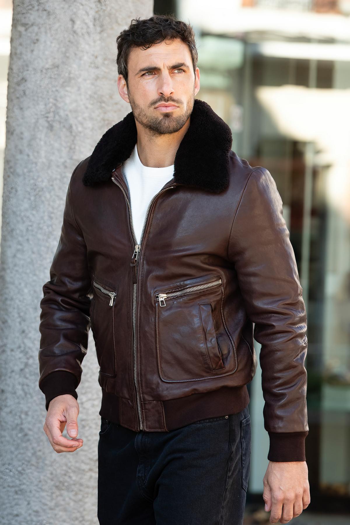 Giacche Uomo Redskins ROYAL GREEN BROWN — vista 1