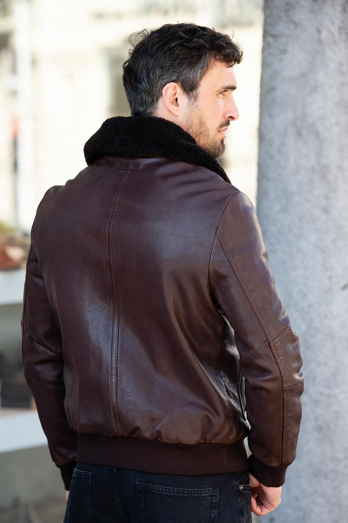 Giacche Uomo Redskins ROYAL GREEN BROWN — vista 3