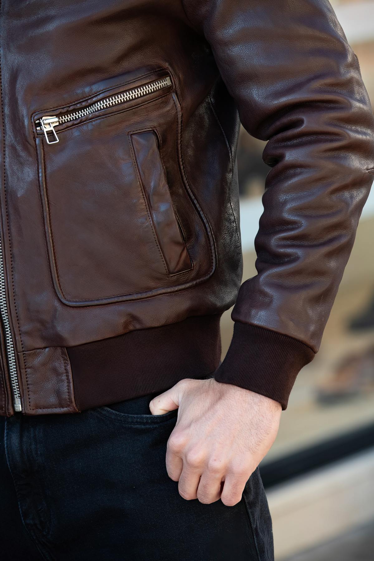 Giacche Uomo Redskins ROYAL GREEN BROWN — vista 5