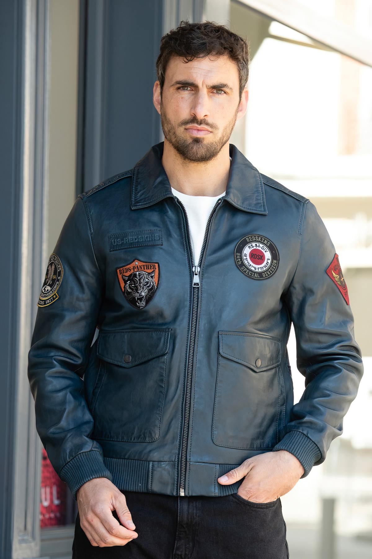 Giacche Uomo Redskins FORCE UNIT OCEAN BLUE — vista 3