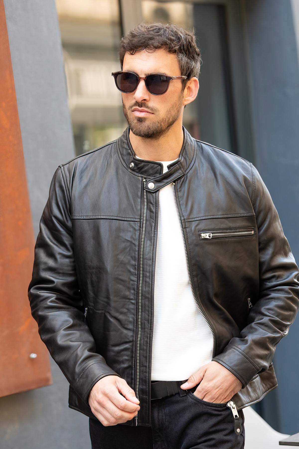 Herren Jacke Schott LCAIDAN BLACK — Ansicht 10