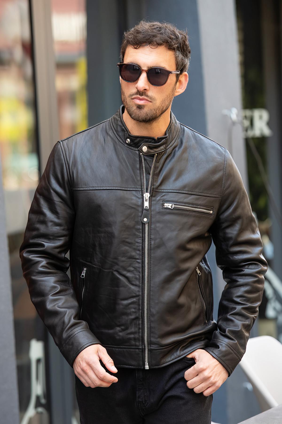 Herren Jacke Schott LCAIDAN BLACK — Ansicht 3