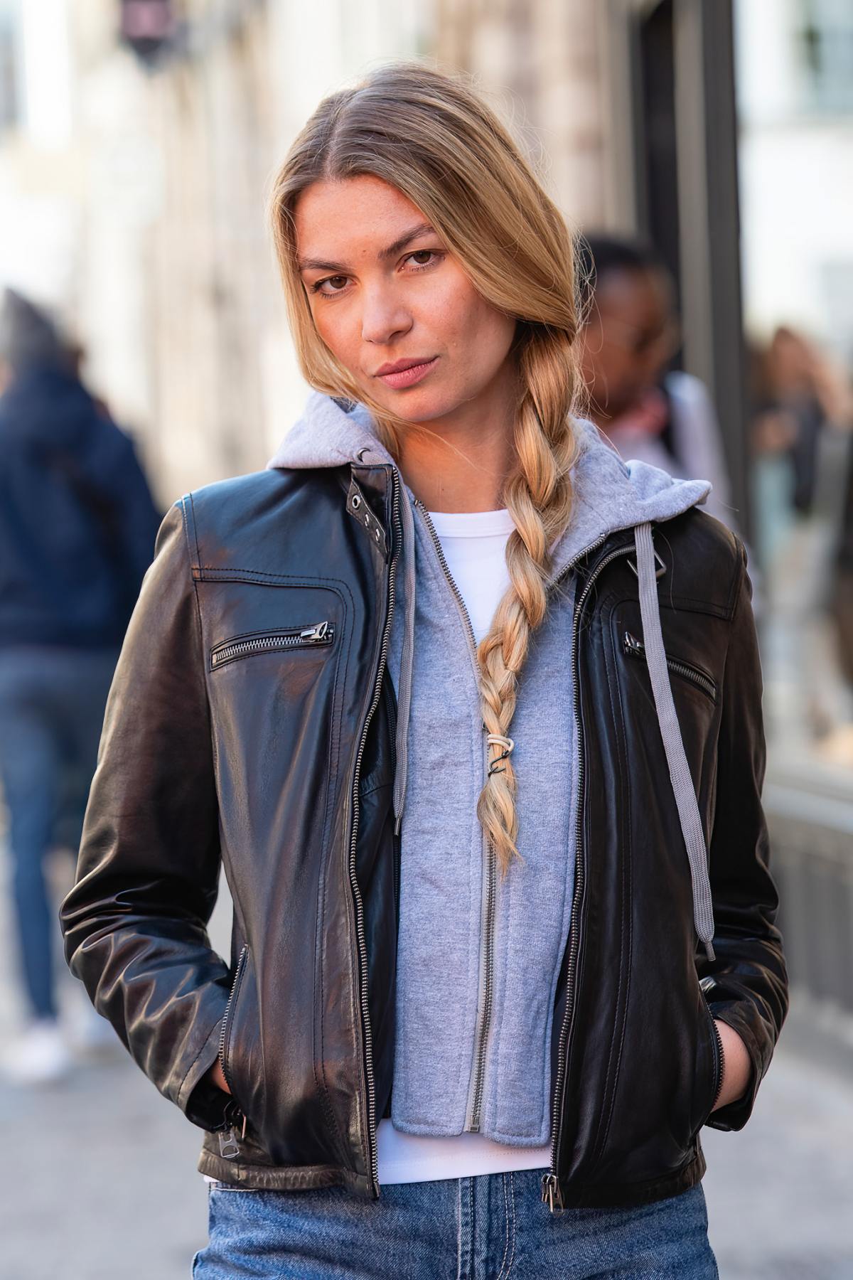 Damen Jacke Serge Pariente 77040 HOOD NOIR — Ansicht 8