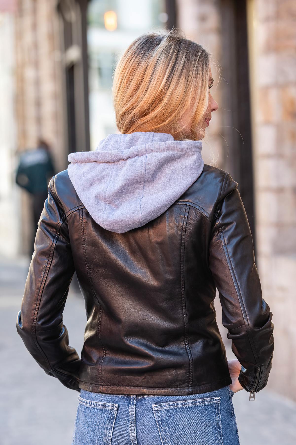 Damen Jacke Serge Pariente 77040 HOOD NOIR — Ansicht 2