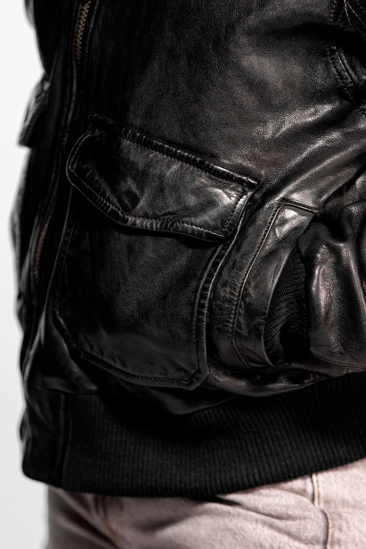 Damen Jacke Rose Garden AIR PILOT LAMB PAOLO BLACK — Ansicht 5