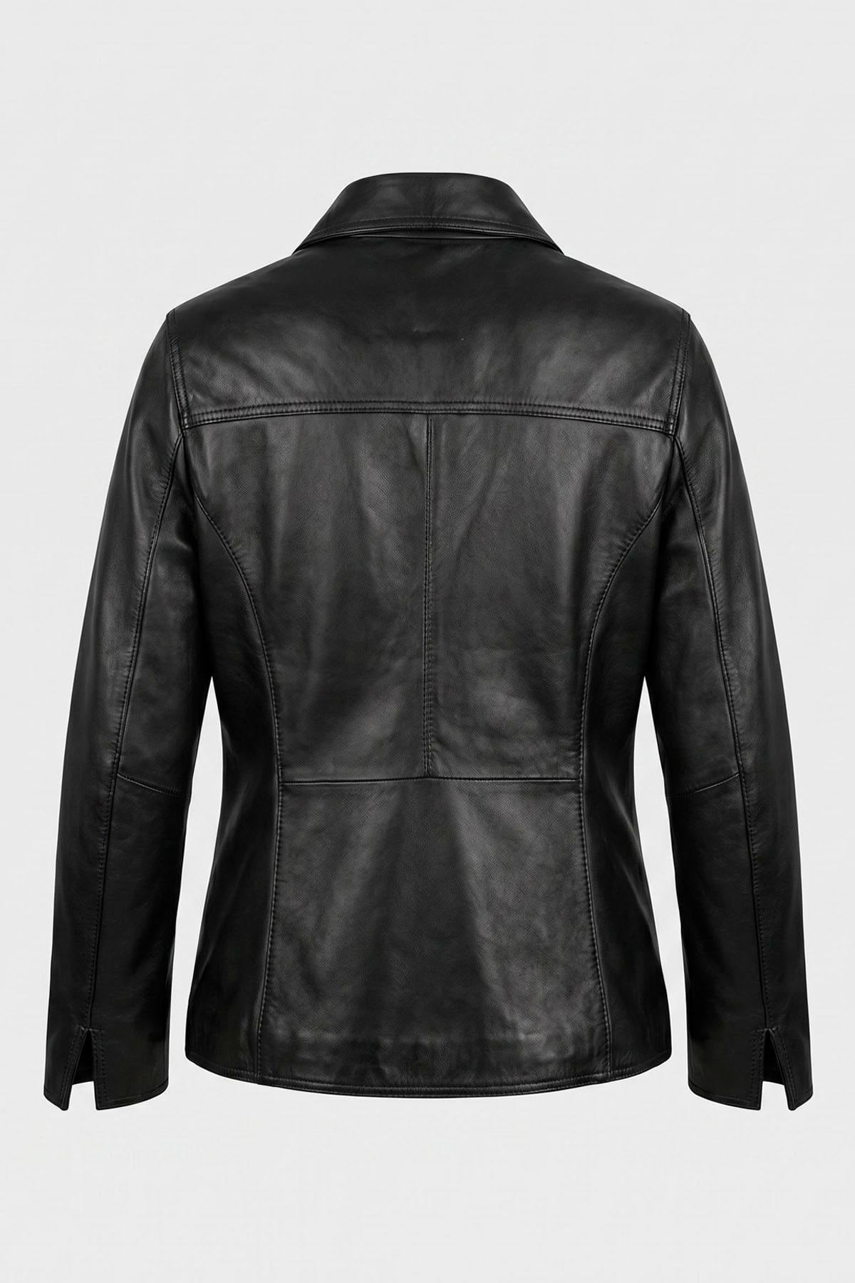Cazadora Mujeres Cityzen CATALINA AGNEAU PERLE NOIR — vista 5