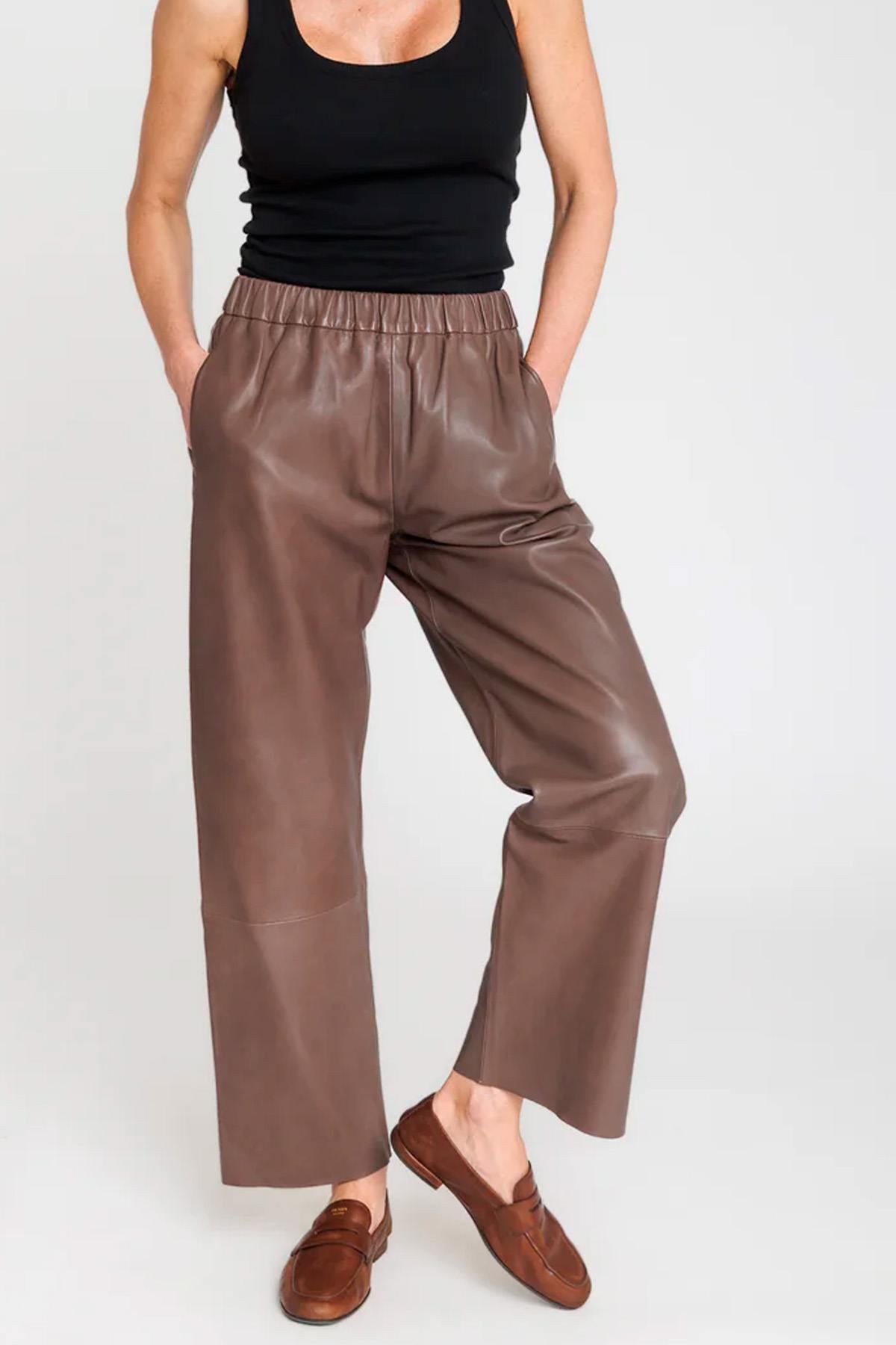 Pantalon Mujeres Serge Pariente SARAH PANT TAUPE — vista 1